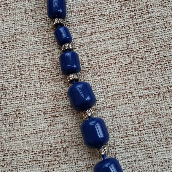 J.Crew Blue bead And crystal necklace NWT - Picture 5 of 9